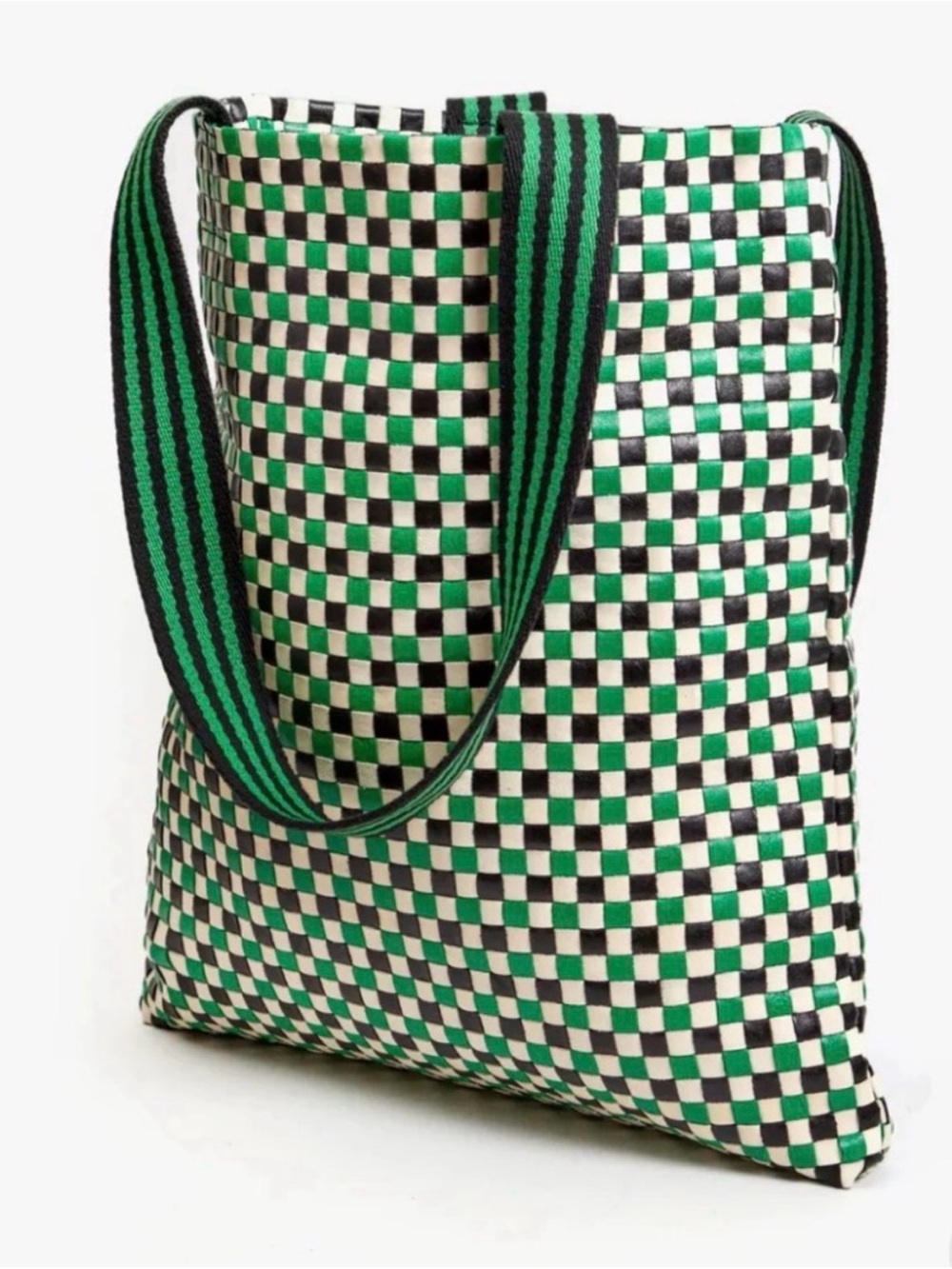 Clare V. Carryall Tote - Green & Black Checker